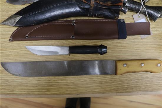 Seven Kukri and other knives